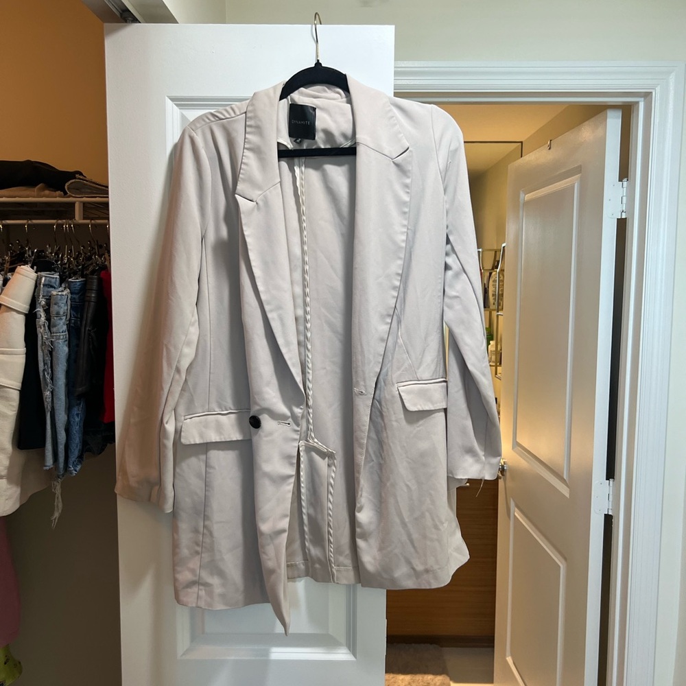 Women's Beige Blazer Coat
